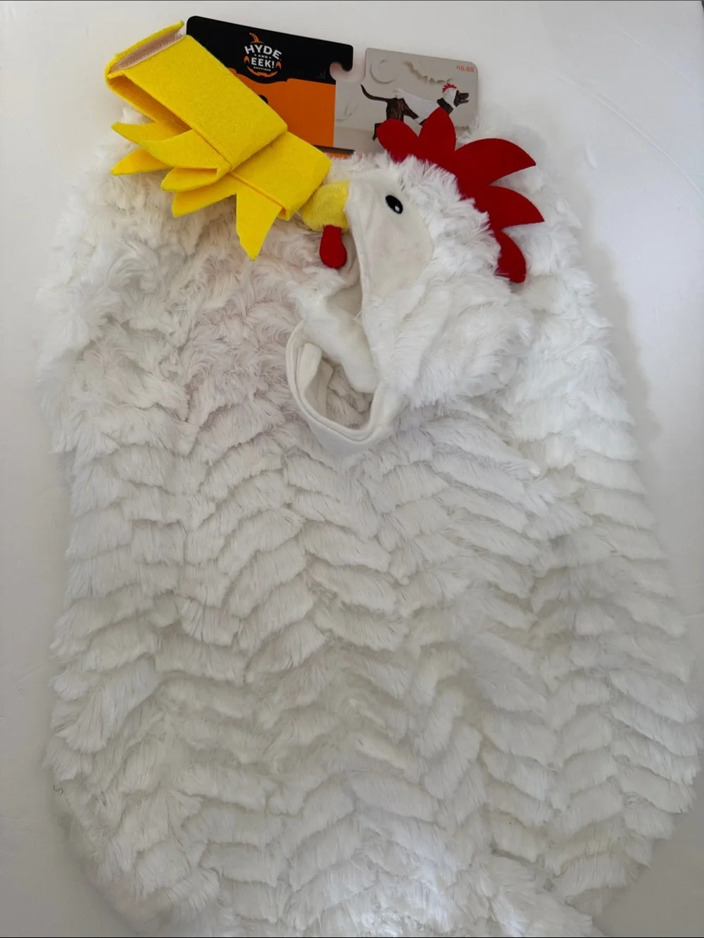 Hyde and Eek Chicken Costume for Dogs & Cats - White & Yellow Pet Outfit